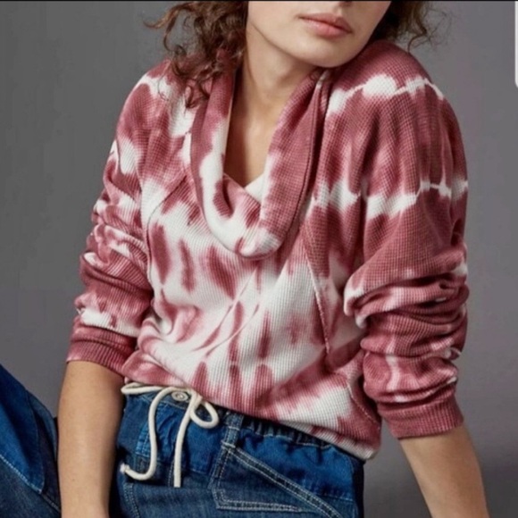 Anthropologie Pilcro Angie Wine Tie Dye Cowl Neck
Waffle Top Size XS - Picture 6 of 10